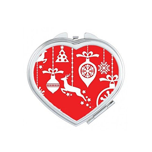 Miroir de main Joyeux Noël avec illustration élan et motif cœur mignon