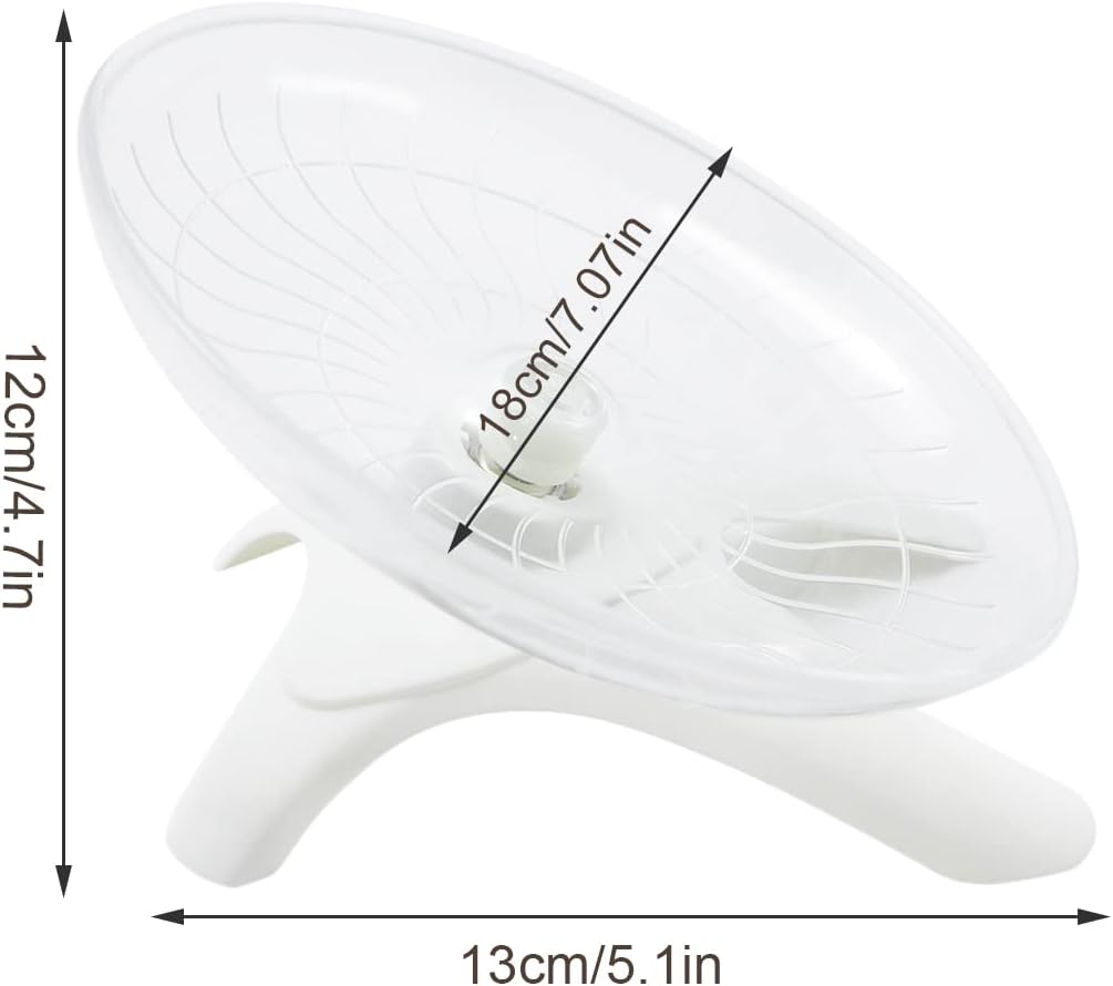 Hamster Wheel Hamster Flying Saucer Silent Exercise Wheel Running Wheel for Dwarf Hamsters Gerbil Mice Small Animals (White)