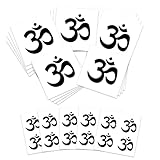 Iconic & Spiritual Temporary Tattoos - Select from Yin Yang, Fleur De Lis, Om Symbol, Anchor Design (Om Symbol 25pk)