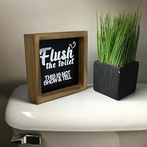 Bathroom Decor Funny Signs Farmhouse Decor Kids Guest Master Half Bathroom Decor Cute Toilet Restroom Rustic Wooden Frame Funny Sayings Adornos Para Banos 515116