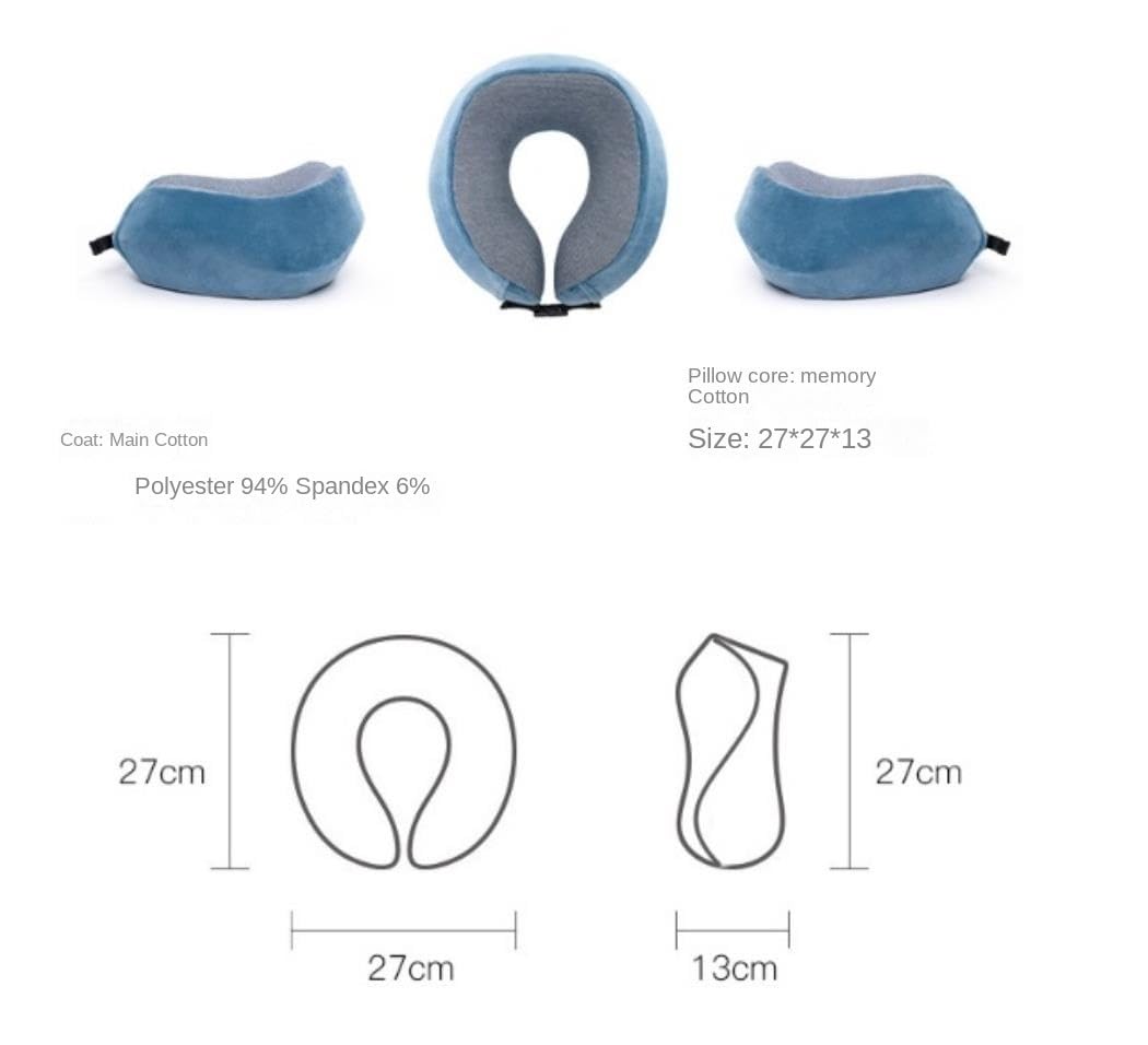 Poduszka Podróżna Poduszka Podróżna Z Pianki Memory Foam, Bawełniana Poduszka Podróżna Na Szyję Ze Zdejmowanym Pokrowcem Do Samolotu Poduszka na Kark(Bruin)