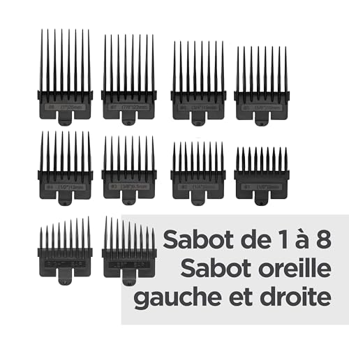 Tondeuse cheveux BaByliss E812E à charge rapide et 8 sabots de coupe interchangeables - 7
