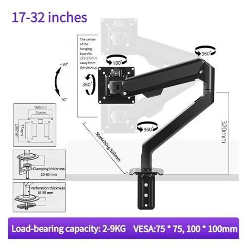 Soporte de escritorio negro para monitor de 32 pulgadas ideal para teletrabajo 2