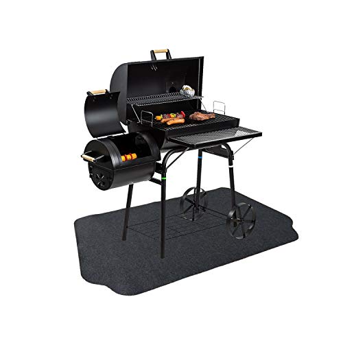 Under BBQ Gas Grill Splatter Mat, Flame Retardant Oil Resistant Gas or Electric Grill Splatter Mat Pad Floor Protective Rug for Backyard Outdoor Deck Patio