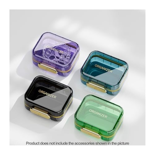 Caja de retenedor bloqueable e impermeable azul para aparatos dentales y dentaduras postizas 2