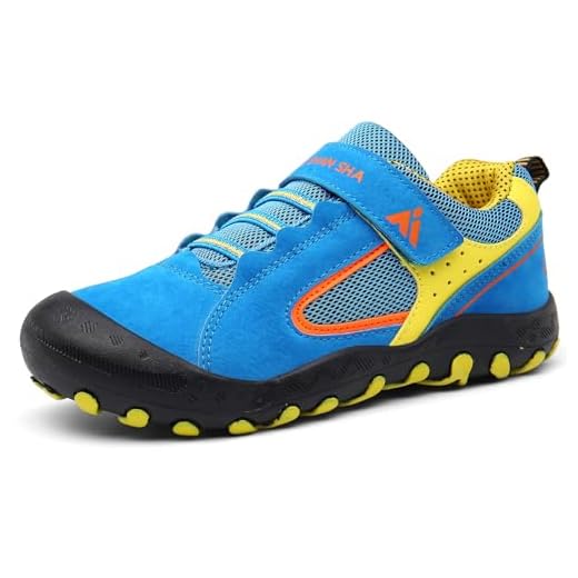 Mishansha Kinder Schuhe für Draußen Jungen Freizeitschuhe Atmungsaktivität Schweiß Absorbierend Flach Tennisschuhe Mädchen Patchwork Hallenschuhe, 32 EU, Blau