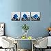Modern wall art painting bedroom decor blue rose landscape picture printed on canvas - Giclee artist home decor art wall decoration and office decoration 3 panel stretch and frame ready to hang
