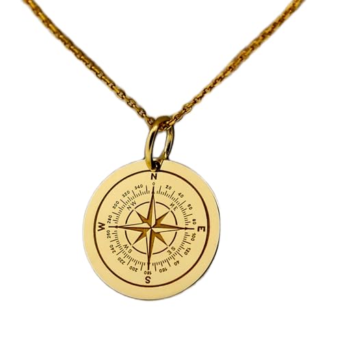 Collier boussole unisexe LKBEADS en argent plaqué or, le cadeau idéal chargé de sens