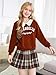 Yhnslsf Girls Outfits Size 10-12 Fall Winter Girl Clothes 2 Piece Brown Preppy Letter Print Long Sleeve Sweatshirt Plaid Skirt Sets Holiday Dresses for Kids Size 11 Teen Fashion College Style Suits