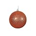 Vickerman 445334 - 6" Burnished Orange Glitter Ball Christmas Tree Ornament (4 pack) (N591518DG)