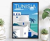 Tunisia Travel Poster, Tunisia Cityscape and Landmark Poster Wall Art, Home Wall Art, Office Wall Decor, Posters, Tunisia Poster - 12x18