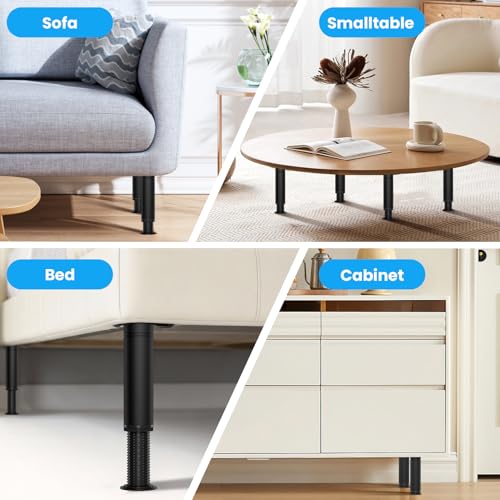 Jeree 6-Pack Adjustable Bed Legs Furniture Legs (8-12 Inch), ABS Heavy-Duty Replacement Legs with M8/M10 Threads for Adjustable Bed Frames, Sofa, Desk & Furniture Support by Jeree - Image 8