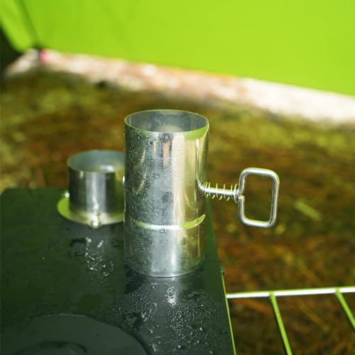 TAISOCA Ofenkamin für den Außenbereich, Auspuff aus Edelstahl, Zelt, Herd, Kaminrohr, einwandig, Kamin, Regenkappen, Kamin, Funkenschutz