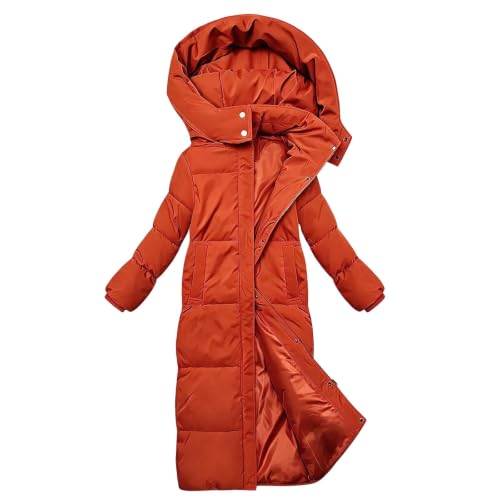 FPMLUXLL Puffer Jacket Womens Long Quilted Hooded Winter Coats with Pockets - image 7
