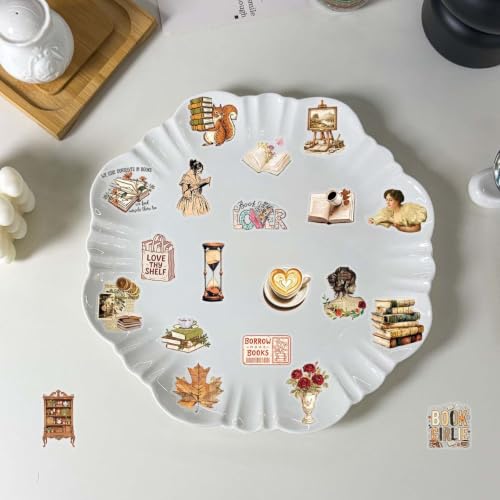 Image of 50 Pieces Retro Reading Transparent Stickers for Scrapbooking, (Reading) | Vintage Reading Self-Adhesive Scrapbooking Stickers Supplies Journal Stuffers for Adult Card Making Letters DIY