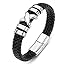 Cross black leather & silver