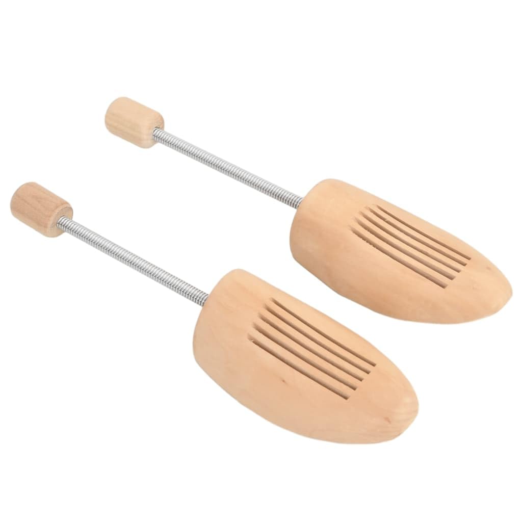 Horma de zapatos de madera de loto maciza, 2 pares EU 39-42 con muelle en espiral, ajustable para zapatos de cuero y ocio, antiolores, sin arrugas, compacto para el cuidado del calzado y el