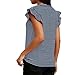 Womens Summer Tops Striped T-Shirts Fashion Ruffle Short Sleeve V Neck Casual Blouses Dressy Work Vacation Basic Tees Navy