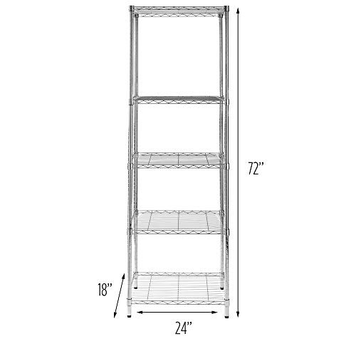 Honey-Can-Do Shf-01054 5-Tier Chrome Shelving Unit, 250 Lbs #TOP2