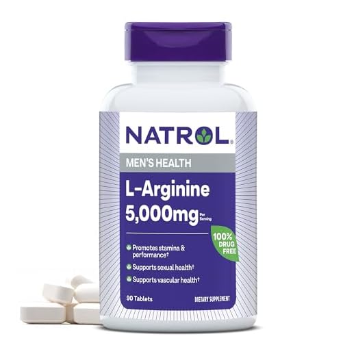 Natrol L-Arginine 5,000 mg, Dietary Supplement for Men's Health, L-Arginine Supplement, 90 Tablets, 18 Day Supply