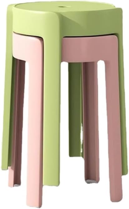 GAORUIFENG Stacking Chair Stacking Stool Set of 2 Food Stall Chair Folding Chair Stool Plastic Stool Round Bench Simple Living Room Stackable (B) (C)