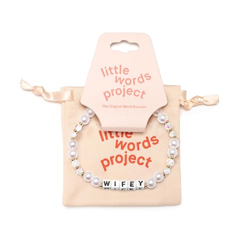 Wifey Bracelet, The Original Word Bracelet, Made with Colorful Beads and Plated Brass Hardware, Handcrafted Design & Positive Message, Size XS2