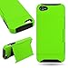 CoverON® Hybrid Dual Layer Case with Credit Card Holder for Apple iPhone 5 5s - Neon Green Hard Black Soft Silicone
