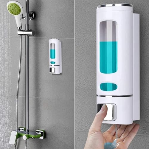 Image of Combo Pack Wall-Mounted Soap Dispenser for Bathroom, Wash Basin, Liquid Sanitizer & Shower Gel | 400ml Capsule Design, White and Black ABS Plastic | Pack of 2 | Durable & Easy Refill