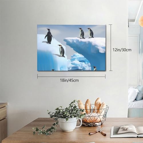 Impression sur toile de pingouins 30x45 cm pour salon