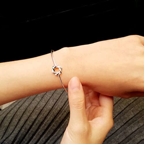 Pulsera con estrella de David ajustable contra pérdidas para mujer moderna 4