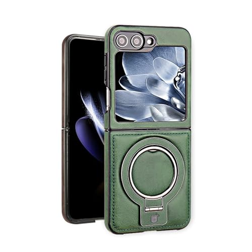Protection Galaxy Z Flip 7 MagSafe antichoc coque cuir avec anneau de maintien et support