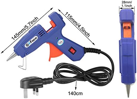 Mini Hot Melt Glue Gun, GoFriend 20-Watt Electric Glue Gun Aluminum Nozzle with 80 pcs Melt Glue Sticks(0.27 * 5.9 inches) Heating DIY Craft Repair Kit