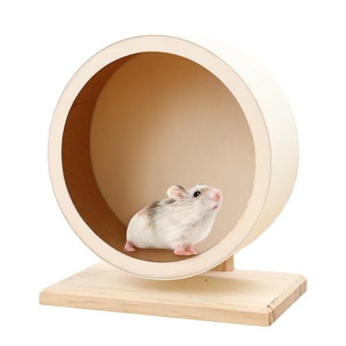 Rueda de madera para hámster de 15 cm de diámetro, rueda de madera con almohadillas silenciosas, accesorio para hámster, para Totoro Mouse, hámster enano, ardilla, chinchillas, jerbos, animales