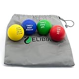 Elibia Set of 4 Motivational Stress Balls for Adults and Kids - Hand Exercise Balls Grip...