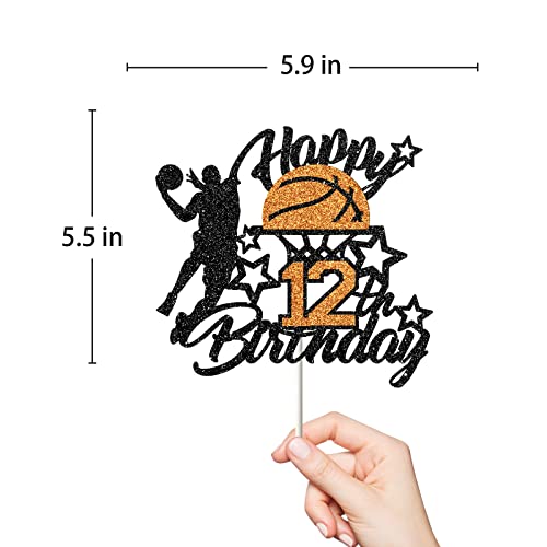 Ambishi Basketball Happy 12Th Birthday Cake Topper, Basketball/Sport Theme Birthday Party Decorations For Boys - 12 Years Birthday Party Supplies #TOP1