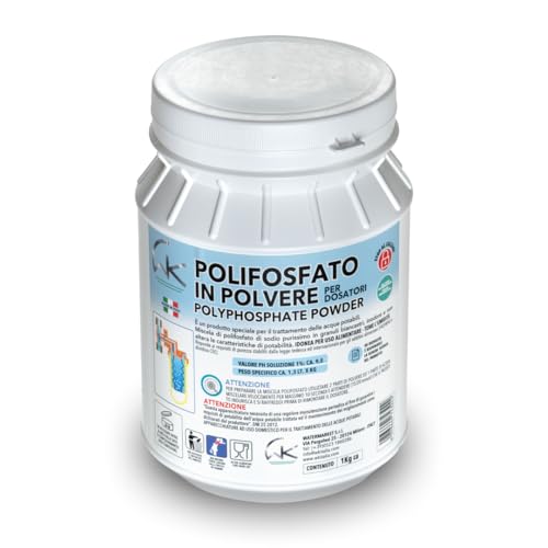 WK - Polifosfati per Caldaia, Ricarica Universale di 1 Barattolo in Polvere da 1 Kg per Filtrazione Acqua, Funge da Anticalcare e Anticorrosivo