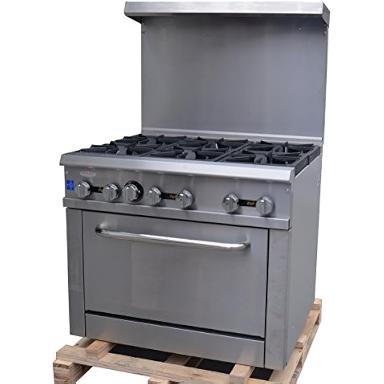 Hakka Heavy Duty Commercial 36 Gas 6 Burners Range with Oven