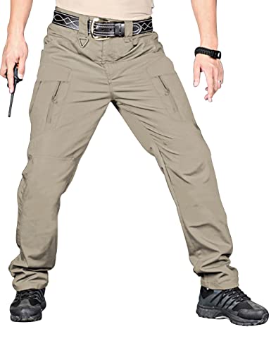 Military Tactical Pants Mens Water Resistant Carge Work Pant Man Quick Dry Lightweight Hiking Leg Khaki Xxlarge #TOP1