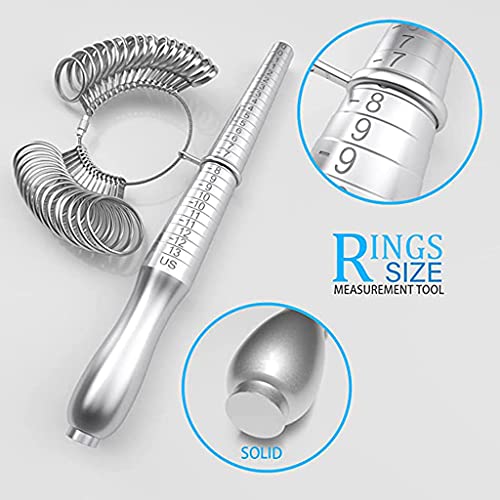 ✪ Ring Size Measurement Tool Set Ring Measurement And Finger Size Mandrel With Polishing Cloth For Jewelry Measurement #TOP7