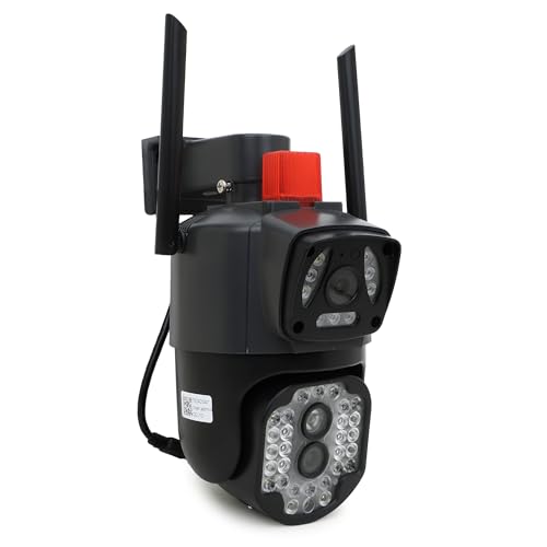 Image of FELCA 4G WiFi Security Camera, Dual Lens with LED Lights, Outdoor Wireless Surveillance Camera, Black