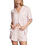 Victoria's Secret Modal Pajama Set, Short Sleeve Shirt and Shorts, Pajamas for Women, Purest Pink Stripes, M