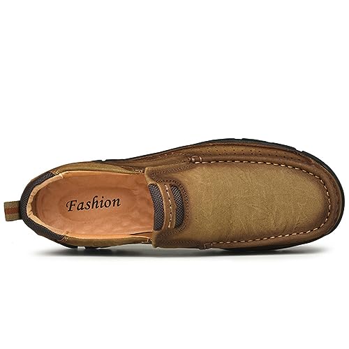 Men Casual Shoes Outdoor Leather Slip On Loafers Walking Shoes4