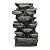 Alpine Corporation WIN930 Outdoor Floor Multi-Tiered Cascading Rock Garden Water Fountain with LED Lights, 39", Green