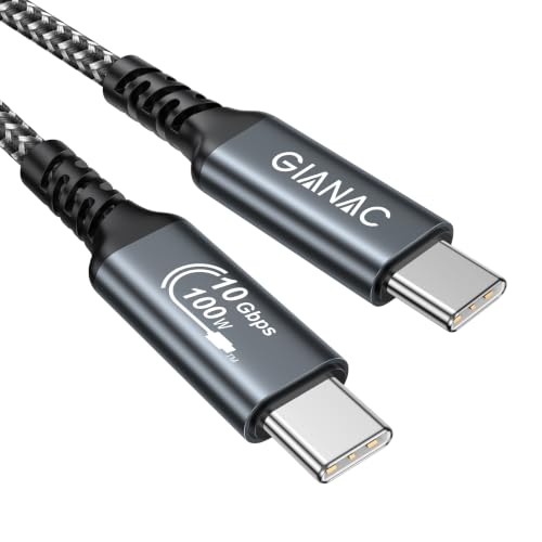 GIANAC 10Gb 100W USB C auf USB C Kabel (USB 3.2 Gen2 10Gbit/s) 1m Ladekabel Datenkabel 4K@60Hz kompatibel mit iPhone 17/16/15 Pro Max AirPods Watch Samsung Galaxy S25/S24/S23 iPad MacBook