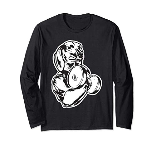 Levantamiento de pesas de bíceps de perro salchicha Manga Larga