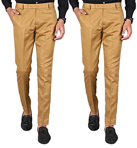 Image of Formal Pants for Men | Men's Slim fit Formal Pant Combo | Non Stretchable Trouser | Office wear Trousers
