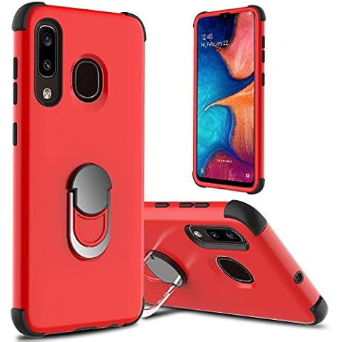lovpec Galaxy A20 Case, Galaxy A50 Case, Galaxy A30 Case, Ring Magnetic Holder Kickstand Shockproof Protective Phone Cover Case for Samsung Galaxy A50 (Red) Cover