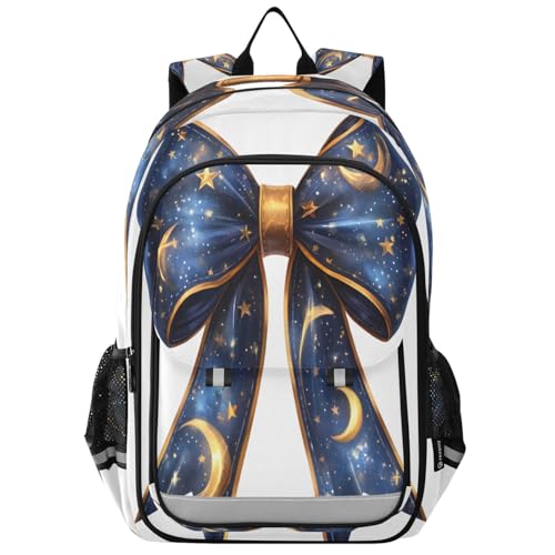 Sac à dos pour ordinateur portable enfants bleu foncé avec nœud élégant