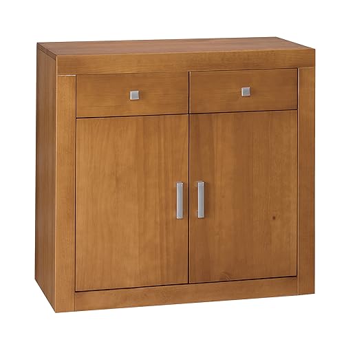 Aparador en Pino Macizo, Serie Kalpe. Medida 86X42 cm (Alto/Fondo) (91 cm Ancho, Cerezo)