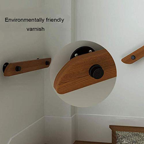 Rampe d'escalier en bois antidérapante avec support mural et kit complet - 6